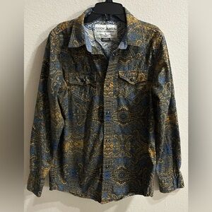 Cody James Pearl Snap Shirt Boys Sz S (8) Paisley Western Button Up Rodeo Cowboy
